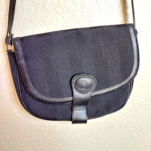 Vintage Fendi S.A.S. pequin ozmu stripe black crossbody bag